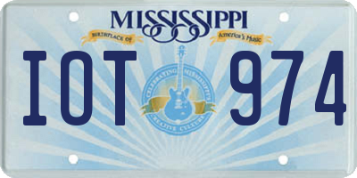 MS license plate IOT974