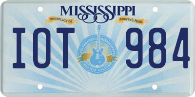 MS license plate IOT984