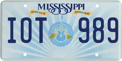 MS license plate IOT989