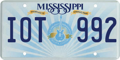 MS license plate IOT992