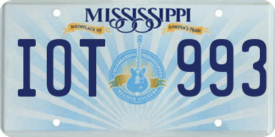 MS license plate IOT993