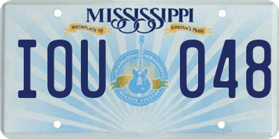 MS license plate IOU048