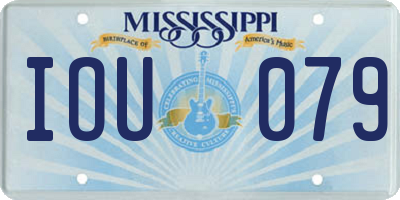 MS license plate IOU079