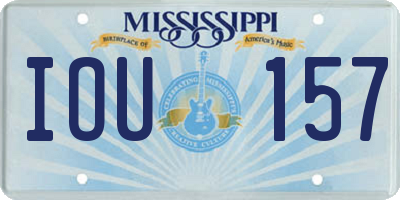 MS license plate IOU157