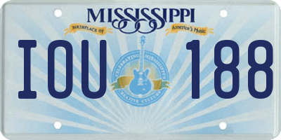 MS license plate IOU188