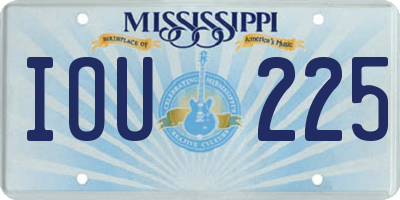 MS license plate IOU225
