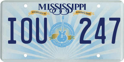 MS license plate IOU247