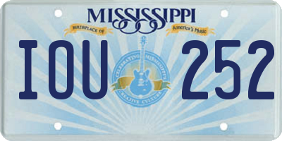 MS license plate IOU252