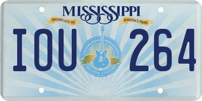 MS license plate IOU264