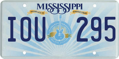MS license plate IOU295