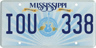 MS license plate IOU338