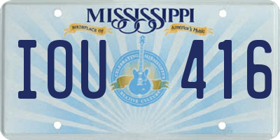 MS license plate IOU416