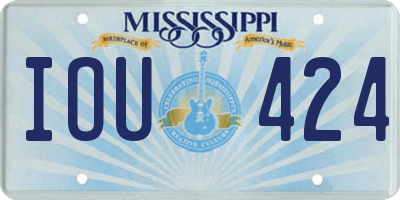 MS license plate IOU424