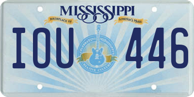 MS license plate IOU446