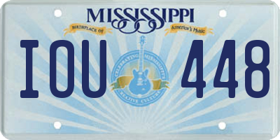 MS license plate IOU448
