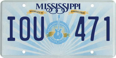 MS license plate IOU471