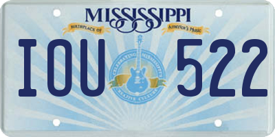 MS license plate IOU522