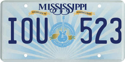 MS license plate IOU523