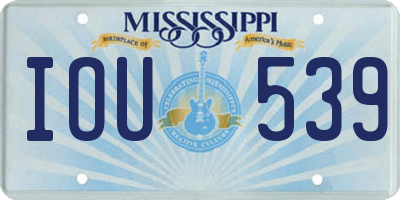 MS license plate IOU539