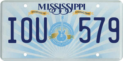 MS license plate IOU579