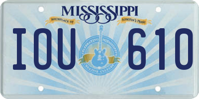 MS license plate IOU610