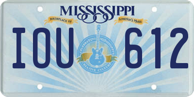 MS license plate IOU612