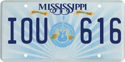 MS license plate IOU616