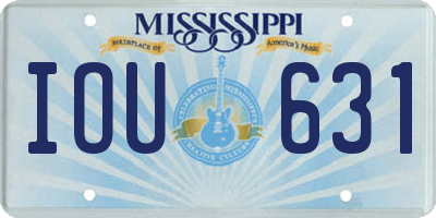 MS license plate IOU631