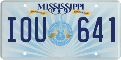 MS license plate IOU641