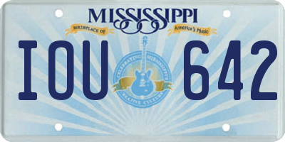 MS license plate IOU642