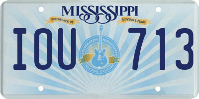 MS license plate IOU713