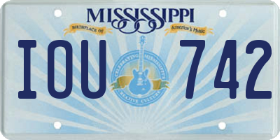 MS license plate IOU742