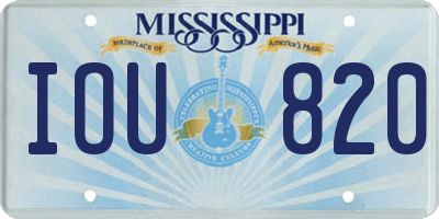 MS license plate IOU820