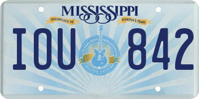 MS license plate IOU842