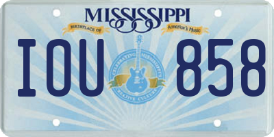 MS license plate IOU858