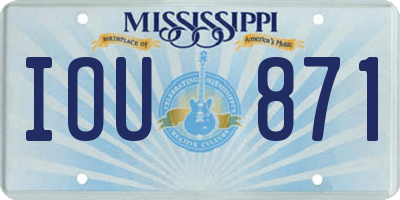 MS license plate IOU871