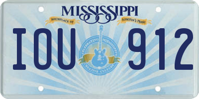 MS license plate IOU912