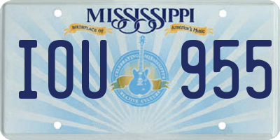 MS license plate IOU955