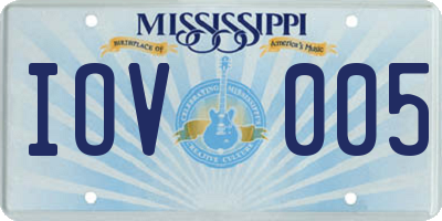 MS license plate IOV005