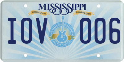MS license plate IOV006