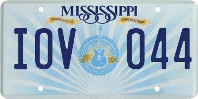 MS license plate IOV044