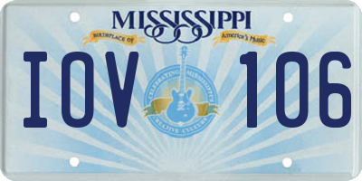 MS license plate IOV106