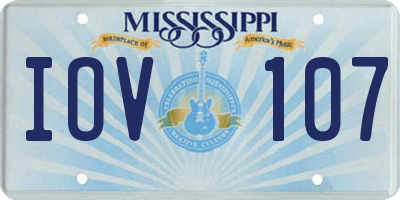 MS license plate IOV107