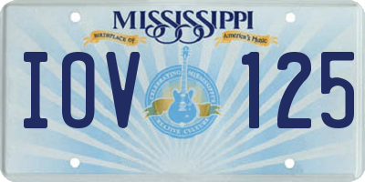 MS license plate IOV125