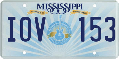 MS license plate IOV153