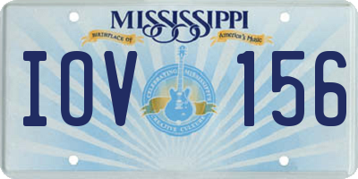 MS license plate IOV156