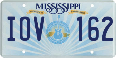 MS license plate IOV162