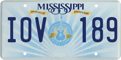 MS license plate IOV189