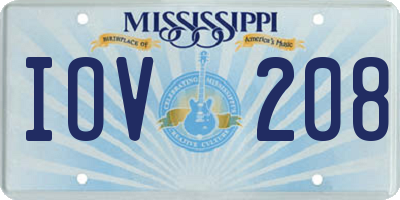 MS license plate IOV208
