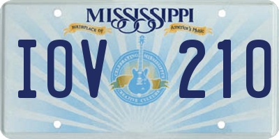 MS license plate IOV210